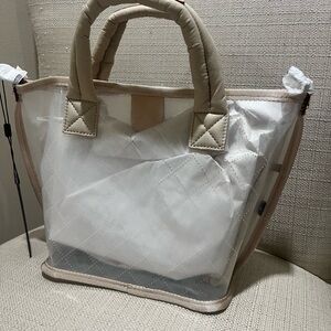 Transparent Beige Tote Bag by MZ wallace